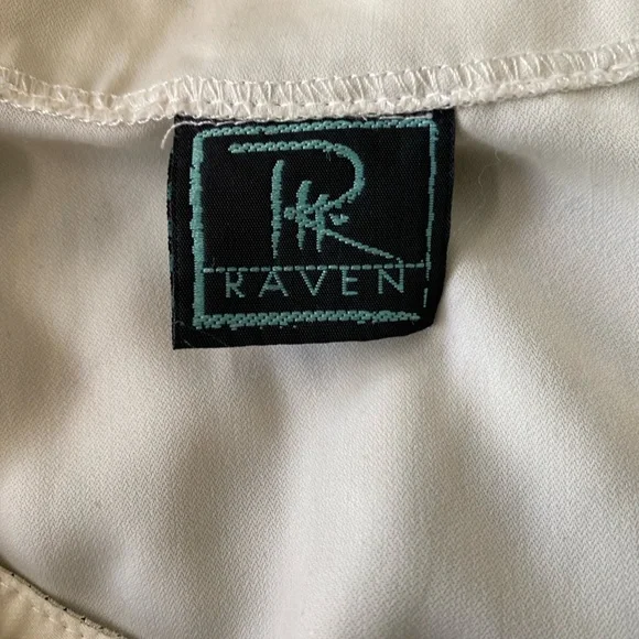 Raven Bustier style Jacket White Sateen with Black Characters size M - Picture 11 of 14